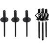 HONGWU Rivetti a Strappo Rivetti Ciechi 4,0 X 14 mm, Alluminio 50 Pezzi Rivetti a Espansione a 3 Esplosioni, Neri Rivetti a Testa Larga for Unire Lamiere, Legno, Mobili