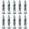 Shengxi Tasselli ad Espansione in Metallo Set di 10 Tasselli Metallici con Vite, M6X52 mm Acciaio Zincato Tasselli per Pareti Cave in Cartongesso