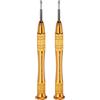 QUARKZMAN 2 Pezzi Cacciavite A Croce Precisione 2.5x25mm aimanté Mini Cacciavite A Stilo Con Impugnatura Antiscivolo Per Occhiali Orologi Laptop Elettronica, Giallo