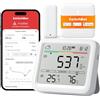 SwitchBot Rilevatore di CO2 WLAN, misuratore di CO2 con termometro IP65, igrometro e hub mini mater, misuratore di qualità dell'aria con allarme CO2, sensore Bluetooth CO2 con app, 2 anni di memoria