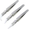 Bestgle 3 pinzette in ceramica antistatiche, set di pinzette in acciaio inox di precisione, resistenti al calore, antimagnetiche, per riparazioni elettroniche, gioielli, computer, laboratorio, lavoro
