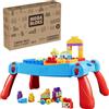 MEGA Bloks - Tavolino Multi Attività 3-in-1, ripiegabile e con pista incorporata per le costruzioni, include 20 blocchi colorati e due basi con ruote, giocattolo per bambini, 1+ anni, CNM42