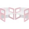 FUNLIO Sedia per lo svezzamento Montessori regolabile in altezza per età 1-3, sedia in legno massiccio di qualità, per mangiare/leggere/giocare, mobili Montessori con certificazione CPC - Rosa（2pcs）