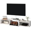 IBUYKE Supporto TV galleggiante da parete, mobile TV in legno, mensola per console multimediale, mobile mobile per TV sotto la TV, per soggiorno, camera da letto, ufficio, bianco WST013W