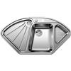 Blanco Delta-IF 523667 Lavello angolare da cucina, per installazione sopratop o filotop, con comando per scarico e vaschetta, acciaio inox satinato
