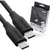 InLine Colour your Charge 35892 - Cavo di ricarica USB C a USB C, flessibile, per iPhone 16 15 iPad Galaxy S23 S22 S21 Pixel Tablet, 2 m, Black Cookie