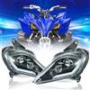 bamotoop Faro a LED per moto, 64 W, omologato E, luce di marcia diurna con luce anabbagliante/anabbagliante, bianco con indicatore di direzione integrato in ambra per Yamaha Raptor 700 700r 2006-2025