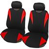 Auto Accessori Lupex Coprisedili per auto Universali, tessuto poliestere, set fodere protezione sedili, copertura adattabile, No Suv (Coppia Anteriore, R2 - Rosso)