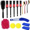 Ravytha 15 Pezzi Kit Pulizia Auto Moto, Guanto Lavaggio Auto, Spazzola Cerchi, Pennelli Detailing, Spazzole Cerchioni, Panni in Microfibra, per Interni, Esterni, Ruote, Motore, Finestrini