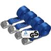 BB Sport Cinghie di Fissaggio Tensione Blu 250 kg 4 pezzi 2,5cm x 2,5m