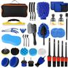 TOSUTO Kit Pulizia Auto,36 Pezzi Set di Lavaggio Auto per Interni ed Esterni,Kit Lavaggio Auto,Kit Lucidatura Auto,Set di Pulizia per Auto con Spazzola,Pratica Borsa per Il Trasporto Inclusa