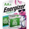 Energizer NH15BP-4 Nichel-Metallo Idruro (NiMH) 2450mAh 9V batteria Ricaricabile - Batteria/Batteria ricaricabile (2450 mAh, Nichel-Metallo Idruro (NiMH), 9 V, Bianco)