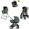 Inglesina Aptica XT System Quattro - Taiga Green con telaio Black e seggiolino auto Darwin Infant - Inglesina
