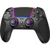 SZPACMATE Controller Wireless per PS4/PS3/Switch/PC/iOS/Android/Steam Deck, con 8 Colori RGB/Joystick Effect Hall/Batteria 1000 mAh/Turbo/Doppia Vibrazione/Programmabile/Impugnatura Antiscivolo