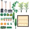 HaiFafafaing Mini attrezzi da giardino decorazioni per casa delle bambole in miniatura Mini pala rastrello modello di fattoria piccolo ornamento statuette di verdure in resina scena di campo paesaggio decorazione