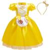 Lito Angels Vestito Costume Ragazza e dei Tre Orsi con Cerchietto per Bambina Taglia 3-4 anni, Giallo
