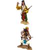 OPO 10 - Set di 2 Statuette di nativi Americani: Geronimo e Capo Joseph, Metallo, 6 cm, Scala 1/32 - USA Native Americans LI13