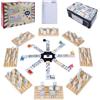 Gonoelec Set di Dominò Zug con 8 Vassoi in Legno/Supporto, 91 Fogliette, Domino Messicano Domino Doppio 12 con Scatola di Latta, Gioco da Tavolo Classico per Bambini, Adulti e Famiglie