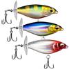 Oupdate Set da 3 Esca Galleggiante Whopper, Esche Artificiali con Coda Rotante, Esche Da Pesca In Acqua Con Ami BKK per Pesca in Acqua Dolce e Salata, Ideale per Lucci e Spigole