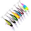 OriGlam 8 Pack Esche da Pesca Minnow Swimbait Bass Trout Bait, Esche da Pesca Artificiali Minnow Esche Bass realistiche, Crankbait Esca da Pesca per Trota, Spigola, Salmone