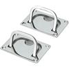 Tissting 2 pezzi maniglia per porta d'ingresso Sollevatore da terra in acciaio inossidabile 96 x 69 mm Maniglia retrattile Rettangolare Lukenheber Maniglia per porta d'ingresso con foro di montaggio