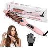Focenat Spazzola Termica per Capelli, 38mm Thermal Brush Ionico, Spazzola Rotonda Termica Elettrica Ionica, 6 Regolazioni Di Temperatura, Display LED, Aumentare il Volume dei Capelli, Ricci Sciolti, Rosa