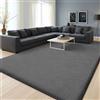 Homaxy Tappeto moderno per soggiorno, 160 x 220 cm, rotondo, morbido, lavabile, fondo antiscivolo, pelo corto, extra largo, per corridoio, cameretta dei bambini, camera da letto, grigio scuro
