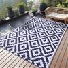 Homaxy Tappeto da esterno resistente alle intemperie, in plastica, resistente ai raggi UV, reversibile, lavabile, per balcone, giardino, terrazza, campeggio, picnic (120 x 180 cm, blu navy e bianco)
