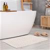 sarcia.eu Tappeto bagno a trecce bianco e turchese 50x80 cm - Microfibra felpata Assorbente, ALTA grammatura (Bianco-crema)