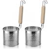 Eulihent 2 Pezzi Cestelli Divisori per Pasta Cestelli Cuocipasta Stainless Steel, 10cm Separatore Pasta per Pentola con Manico per Cibo, Tagliatelle, Verdura, Cibo Cinese