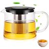ATODAKA Caraffa in vetro da 1,5 l, con setaccio, teiera in vetro, teiera in vetro borosilicato, protezione da surriscaldamento per tè nero, tè verde, tè alla frutta profumato