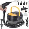 Purova Pulitore a Vapore 2500W, Serbatoio Acqua 1600ML, Maniglia Regolabile in 3 Livelli, Alta Temperatura 105℃ e Pressione 3Bar, Riscaldamento Rapido 15s, 10 Accessori, per Auto, Finestre, Cucina (Giallo)