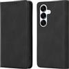 Vaitasy Business Custodia per Samsung Galaxy S25 Plus - Nero | Forte Funzione Magnetica Cover con Slot per Carte Elegante Monocolore Design per Ufficio e Viaggio