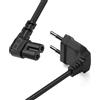 TNSLAND Cavo di Alimentazione 1.8m - 90 Gradi Cavo Elettrico Europlug A 2 Poli C7, Flessibile E Resistente, Compatibile con PS5, PS4, TV, Laptop E Stampante