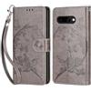 KENHONER Compatibile Cover con Google Pixel 9A,Premium Pelle PU Portafoglio Flip Libro Custodia Cover per Google Pixel 9A [Protezione Completa] (Grigio Farfalla)