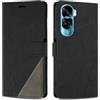 SONWO Cover per Honor 90 Lite, Flip Caso in PU Pelle Case Cover Custodia con Slot per Schede e Supporto Stand per Honor 90 Lite, Nero