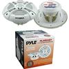 Pyle 2 ALTOPARLANTI PLMRX67 bianchi a 2 vie 250 watt max 19,3 cm impermeabili ottimo per piscina barca ristorante pizzeria hotel bar pub disco, a coppia