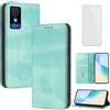 OUEAYIEN Cover per TCL 501 Custodia a Libro con Vetro Temperato Mnt