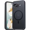 EASDNB per Google Pixel 9A Cover per Magsafe, Custodia magnetica per Pixel 9A, Protezione della fotocamera Resistente agli urti Antigraffio Trasparente Cover protettiva per Google 9A, Nero