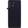 Generico Copri Batteria compatibile con SAMSUNG GALAXY A52 4G A525F / A52 5G A526B / A52S 5G A528B retro Posteriore Back Cover coperchio in plastica rigida + lente con cornice + Biadesivo perincollato (NERO)