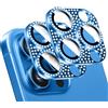 LucBuy 2 Pezzi Protezione per Obiettivo Fotocamera con Diamanti Lucidi per iPhone, Telefono Decorato con Strass 3D in Metallo, Cover Posteriore per Fotocamera per iPhone 15 Pro/iPhone 15 Pro Max