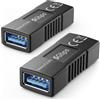 deleyCON 2x Adattatore Accoppiatore USB 3.0 5 Gbps - Presa a Presa - Collega/Estende 2 Cavi USB-A