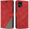 SONWO Cover per Oppo Find X5 PRO Custodia, Flip Caso in PU Pelle Case Cover Premium Portafoglio Custodia per Oppo Find X5 PRO, Slot per Schede, Supporto Stand, Rosso