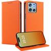 MOJIA Cover per Motorola Moto G86, [Forte Chiusura Magnetica] Case Portafoglio in Pelle PU Premium, Custodia a Libro per Telefono con Porta Carte. Arancia