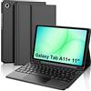 Occtingkind Custodia con Tastiera Bluetooth per Samsung Galaxy Tab A11+ 11 (2025) & A9+ 11 (2023), Cover Italiana QWERTY con Touchpad, Senza Retroilluminazione, Porta Penna, Nero