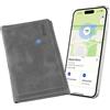 TECHMADE ETRES Portafoglio Magsafe Finder con Tracciamento GPS - Fino a 7 Carte + Tasca Banconote - Ricarica Wireless, Protezione RFID, Ultra Slim e Anello Magnetico Incluso - Solo per iPhone (GRIGIO)