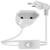 YINGAYOU Prolunga Elettrica Europea con Interruttore 2.5A 250V 625W 90 Gradi Cavo Prolunga Elettrica con Interruttore 2x0.75 mm², per Elettrodomestici, Lampada, TV (Bianco, 1 m)