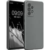 kwmobile Custodia Compatibile con Samsung Galaxy A53 5G Cover - Protezione Back Case Morbida - Silicone TPU Effetto Metallizzato Grigio Metallizzato