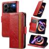 MOJIA Cover per Doogee Note 56 / Note 56 Plus/Note 56 Pro, PU Custodia Antiurto Resistente ai Graffi, Custodia Flip Portafoglio per Telefono con Supporto e Slot per Schede. Rosso