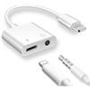 keyxer 2 in 1 da Lightning a Jack 3.5 mm, adattatore per cuffie per iPhone, adattatore per cuffie jack da 3.5 mm, audio AUX jack di ricarica Connettore compatibile con iPhone 14/13/12/11/X/8/7